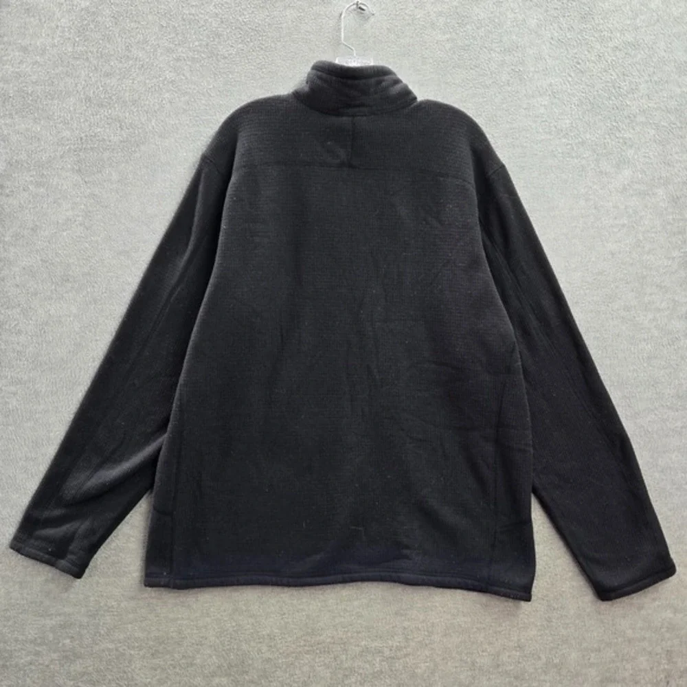 the North Face Men Sweater XL‎ Black Fleece Lined Logo 1/4 Zip Mock Neck